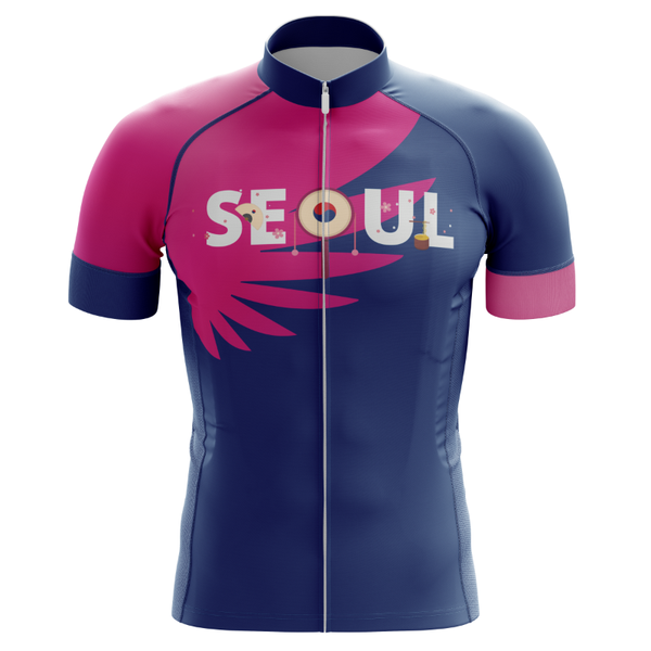stylish men's cycling clothing for korea seoul series male outdoor bicycle sportswear round neck riding jersey,tyz663-01 racing jackets, Black;red